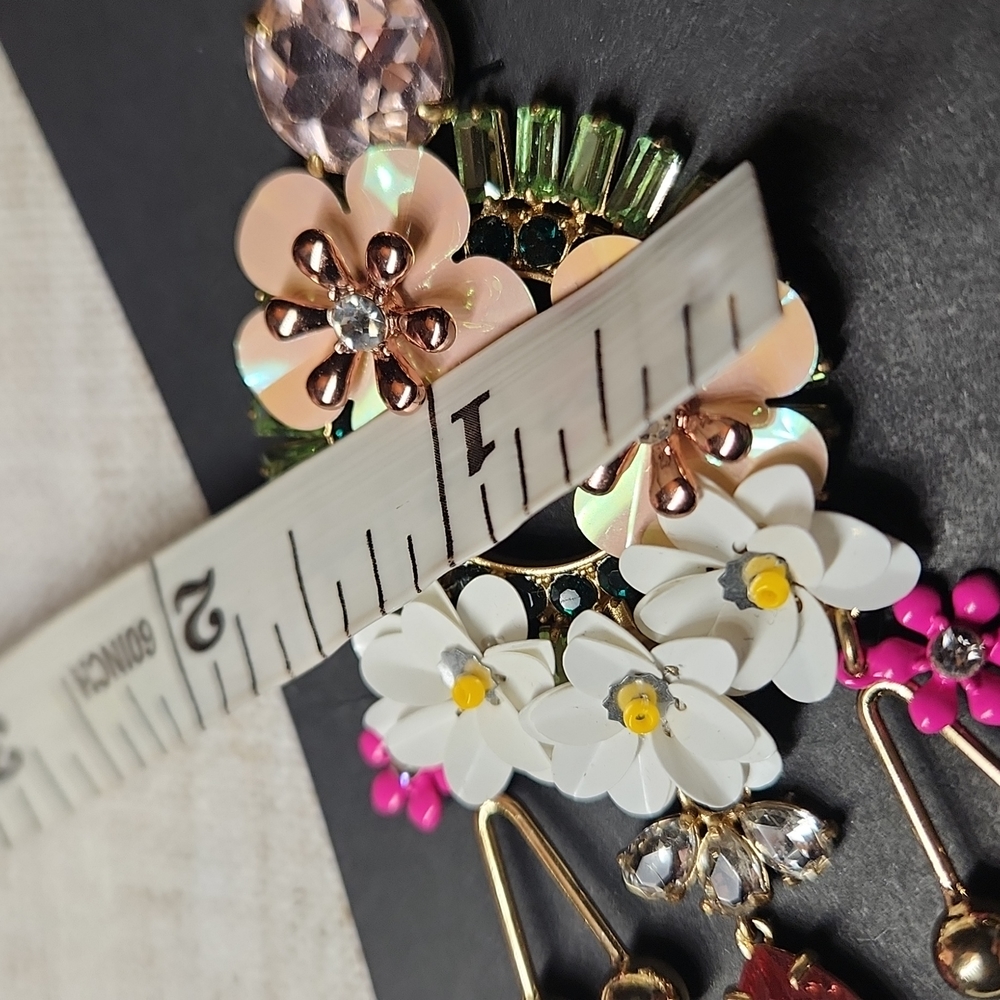 J. Crew Chandelier Style "Into the Wilderness" Sequin Floral Statement E… - Picture 6 of 10